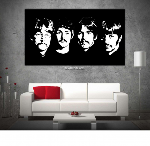 Beatles black - Stampa digitale su Plexiglass® del famoso gruppo musicale di Liverpool; misure 100x150 cm / 100x180 cm