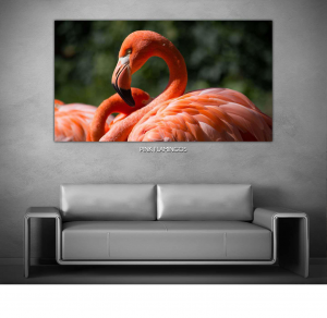 Pink flamingos - Stampa digitale su Plexiglass® di un fenicottero rosa; misure 100x150 cm / 100x180 cm