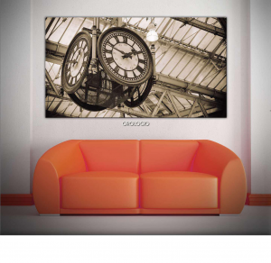 Orologio - Stampa digitale su Plexiglass® dell'orologio a 4 facce della stazione di Waterloo (Londra), misure 100x150 cm / 100x180 cm