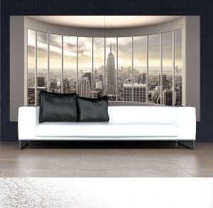 Empire - Stampa su tela con telaio in legno dell'Empire State Building, misure 200x240 (2 tele 100x240) / 300x240 (2 tele 150x240)