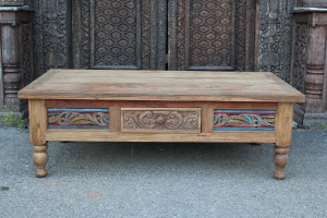 Tavolino da salotto in legno di teak con cassetto #1297ID600