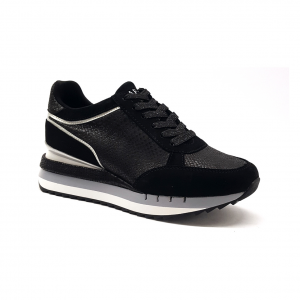 Sneakers platform nere con zeppa CAFéNOIR (*)