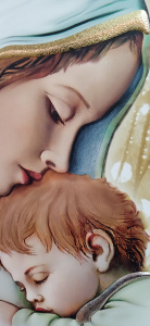 Capoletto Made in Italy Luigi Pesaresi per Estego raffigurante Madonna con Bambino cm. 34 x 65 