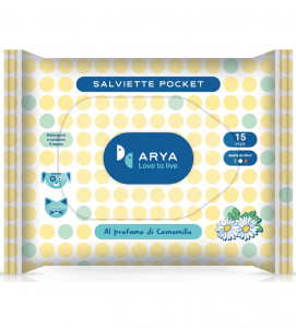 Arya - Salviette Detergenti Pocket - Camomilla - confezione da 15 pezzi