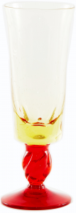 Glass blown Ice cream cup Yellow Red  (6pcs)