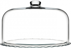Piatto in vetro pasticceria con campana in vetro