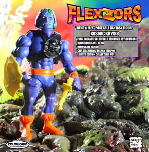 FLEXZORS Bendable figures: KOSMIC KRYSIS Intergalactic Warrior by Zoloworld