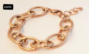bracciale acciaio gold rose catena