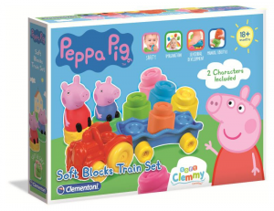 Clementoni - Little Train Playset Costruizioni Morbide Peppa Pig
