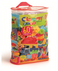 Baby Clementoni - Clemmy Plus Sacca 60 Mattoncini Costruzioni