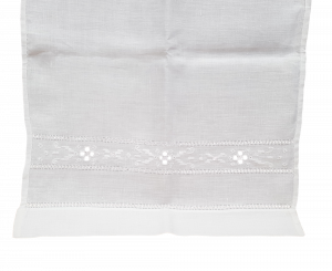 Asciugamani Sfilato siciliano ricamo Punto Antico 6 viso + 6 ospiti Puro Lino