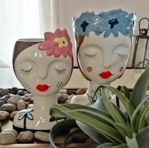 SALLY Vaso ceramica viso donna 