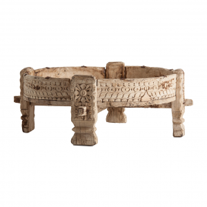 Chiayi - Tavolino da salotto in legno di teak colore naturale in stile etnico, dimensioni  88 x 87 x 30 cm.
