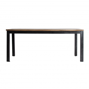 Gaffney - Tavolo in legno di mango e ferro colore naturale in stile industrial, dimensione 188 x 93 x 78 cm.