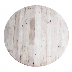 Hassi - Tavolo da pranzo rotondo in legno massello di mango, colore naturale stile etnico, dimensione 180 x 180 x 75 cm.