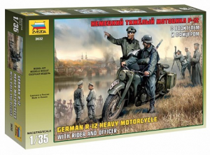 1/35 German R-12 Heavy Motorcycle with Rider and Officer