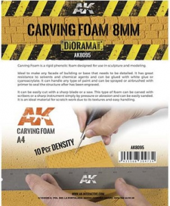 CARVING FOAM spessore 8mm, formato A4 (228 x 305 mm.