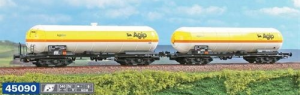 Set di due carri per il trasporto gas, di proprietà dell'AGIP, immatricolati presso le FS.