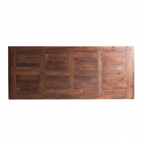 Pinsk - Tavolo in legno di pino e ferro, colore naturale invecchiato in stile industrial, dimensioni 240 x 100 x 78 cm.