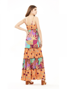 Long dress with flounces. Ethnic dresses online 