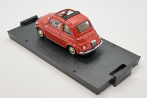 Fiat Nuova 500 Open 1959 Coral Red 1/43 Brumm 100% Made In Italy