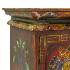 Credenza tibetana in legno massello dipinta a mano