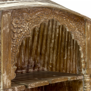 Libreria - Cantinetta porta-vino in legno di teak recuperato decapato in bianco​​​ #1189IN950