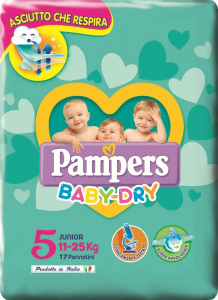 Pampers Baby Dry Junior 5 (11-25 kg) 17 pezzi