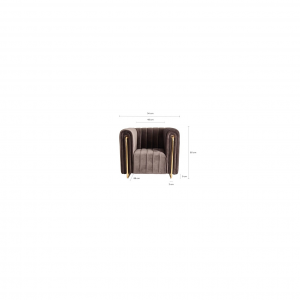Locri - Poltrona in velluto e acciaio color grigio petrolio stile vintage, dimensioni 94 x 90 x 80 cm.