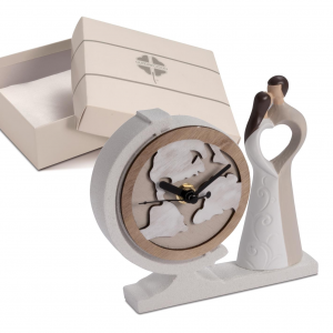Quadrifoglio - collezione Sole, scultura Sposi con orologio