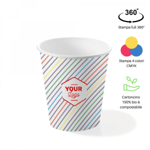 Bicchieri personalizzati biodegradabili cartoncino 360ml 