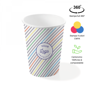Bicchieri personalizzati biodegradabili cartoncino 500ml