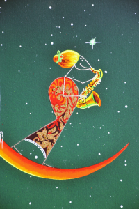 Meloniski da Villacidro Concertino per luna rossa Serigrafia retouche Form cm 80x45