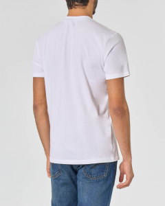 T-shirt bianca mezza manica con logo scritta stampata