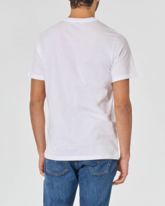 T-shirt bianca mezza manica con logo batwing multicolor