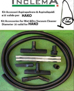 KIT tubo flessibile e Accessori Aspirapolvere & Aspiraliquidi ø35 (tubo diametro 32) valido per HAKO
