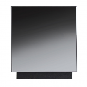 Chaussy - Tavolino in specchio e mdf colore grigio sfumato nero stile art deco, dimensioni 60 x 60 x 60 cm.