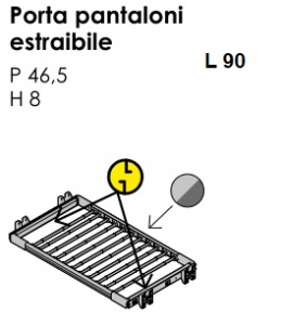 CASSETTIERA INTERNA 2/4/6 CASSETTI VANO 90 CM SCORREVOLE GOLF 2021