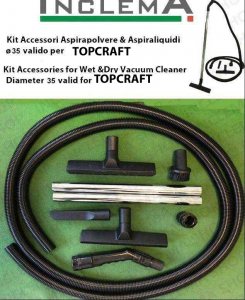 KIT tubo flessibile e Accessori Aspirapolvere & Aspiraliquidi ø35 (tubo diametro 32) valido per TOPCRAFT