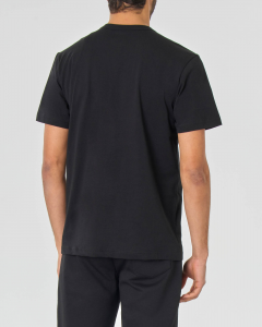 T-shirt nera mezza manica con logo C stampato