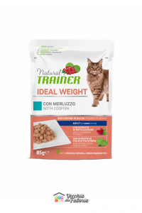 NATURAL TRAINER | LINEA UMIDO GATTO Ideal Weight Adult | Merluzzo / 85gr