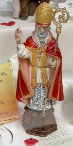 Statua Made in Italy  San Valentino Vescovo e Martire cm. 23 in marmo-resina 