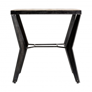 Antrim - Tavolo bar in legno di mango con base in ferro, colore naturale stile industrial, dimensioni 80 x 60 x 73 cm.