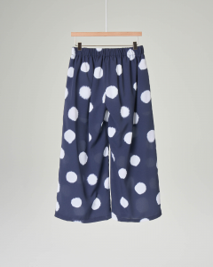 Pantaloni cropped blu a pois bianchi 5-8 anni