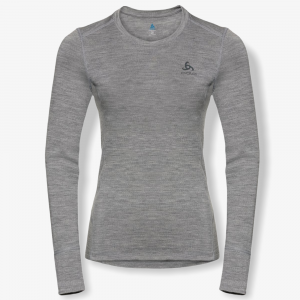 Odlo - BL TOP CREW NECK L/S NATURAL 100% MERINO GREY MELANGE   GREY MELANGE