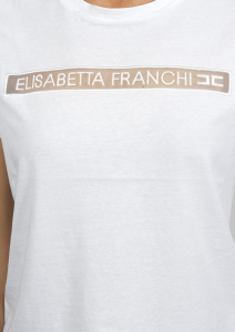 T-shirt con Logo Ricamato Elisabetta Franchi
