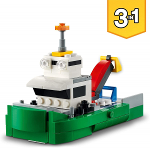 LEGO Creator 31113 - Trasportatore di Auto da Corsa con Rimorchio Gru e Rimorchiatore 3 in 1