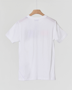 T-shirt bianca mezza manica con logo mix stampato 8-16 anni