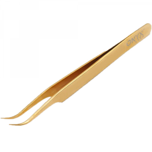 Pinza Extension Ciglia - Punta Curva OnyxLash - GOLD EDITION -