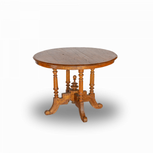 Tavolo rotondo in legno di teak antico indonesiano